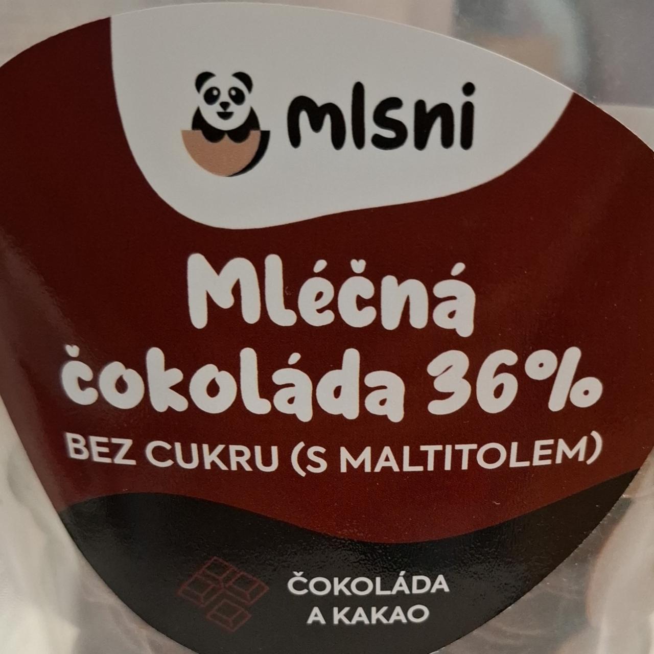 Fotografie - Mléčná čokoláda 36% bez cukru (s maltitolem) čokoláda a kakao Mlsni