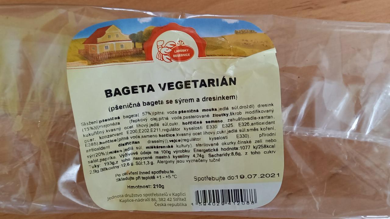Fotografie - Bageta vegetarián (pšeničná bageta se sýrem a dresinkem) Lahůdky Besednice 