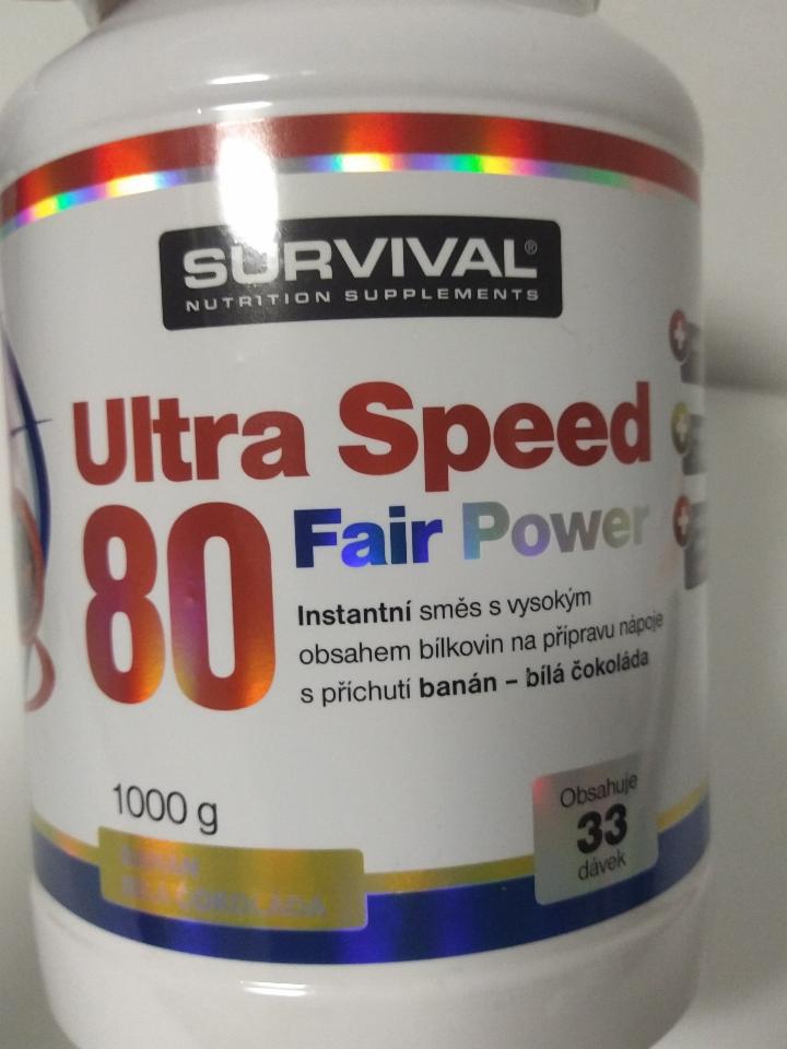 Fotografie - Ultra Speed 80 Fair Power banán - bílá čokoláda Survival Nutrition