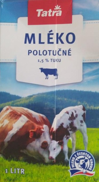 Fotografie - mléko polotučné trvanlivé 1,5% tuku Tatra