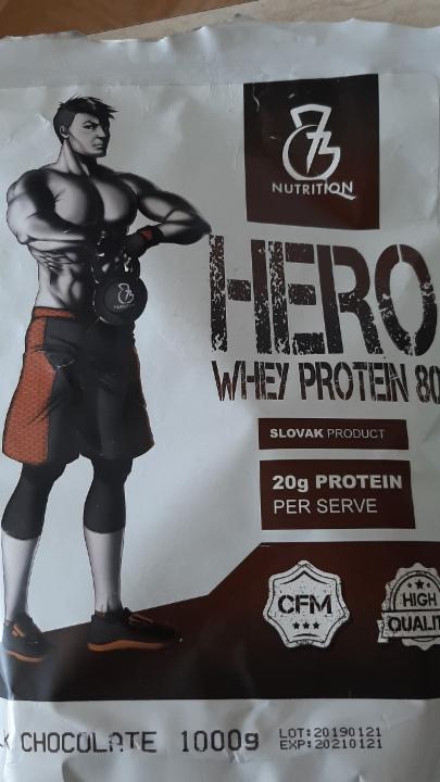 Fotografie - Hero whey protein 80 chocolate 73Nutrition