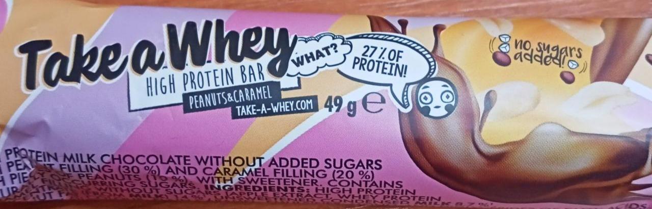 Fotografie - High protein bar Peanuts & Caramel Take a Whey