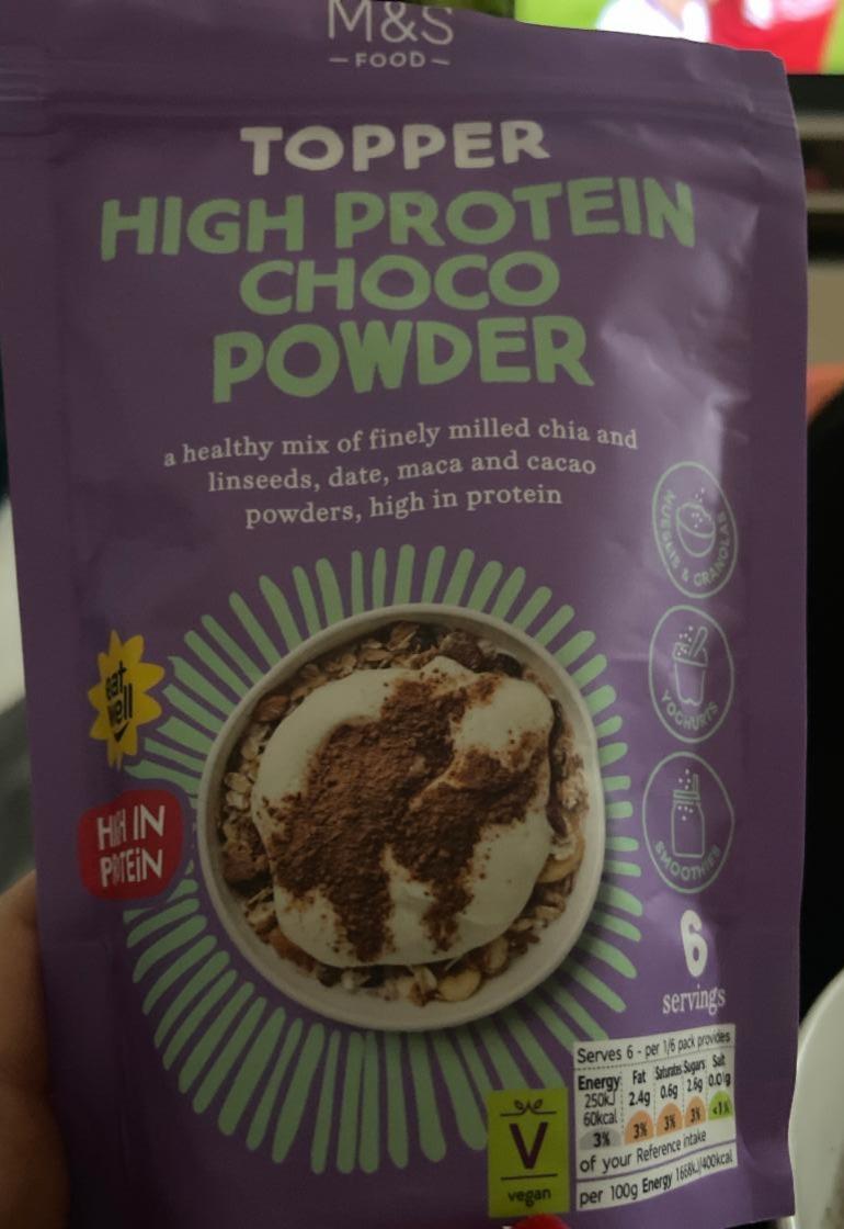 Fotografie - Topper High Protein Choco Powder M&S Food