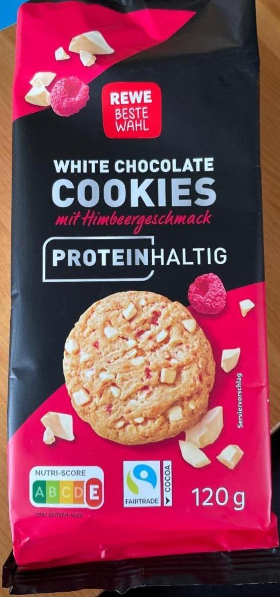 Fotografie - White chocolate cookies mit Himbeergesmack Rewe beste wahl
