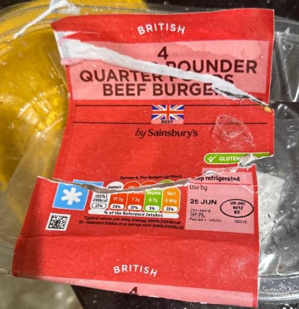 Fotografie - Quarter Pounder Beef Burgers by Sainsbury's