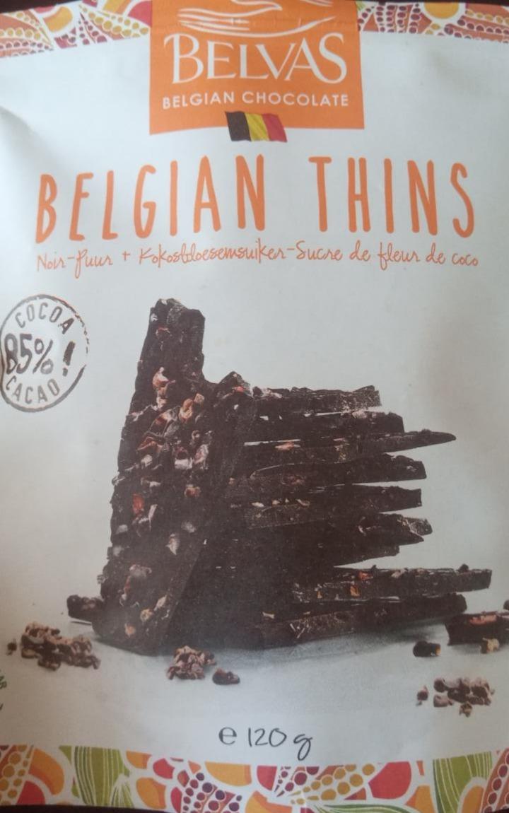 Fotografie - Belgian Thins Organic Dark Chocolate Belvas