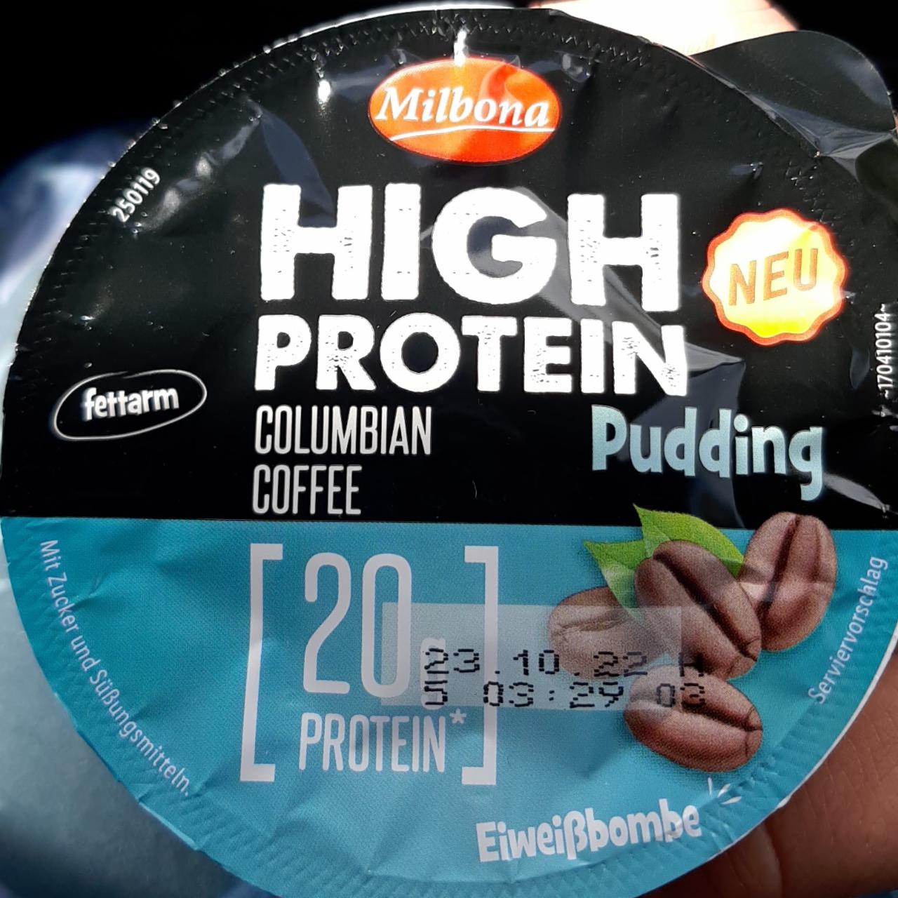 Fotografie - High Protein Pudding Columbian Coffee Milbona