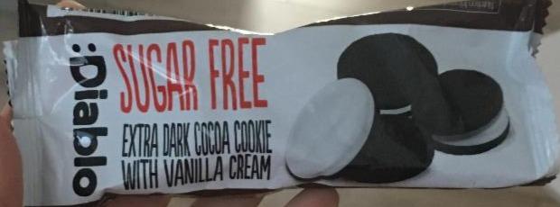 Fotografie - Sugar free Extra Dark Cocoa Cookie with Vanilla Cream Diablo