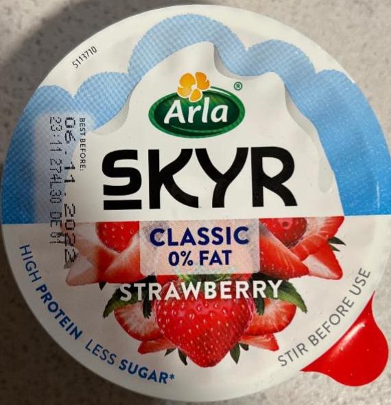 Fotografie - Skyr classic 0% fat strawberry Arla