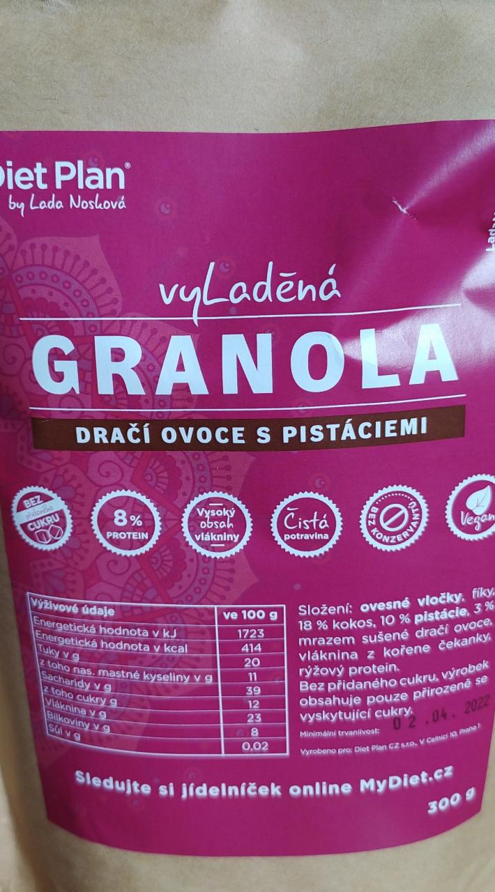 Fotografie - Granola dračí ovoce s pistáciemi Diet Plan by Lada Nosková