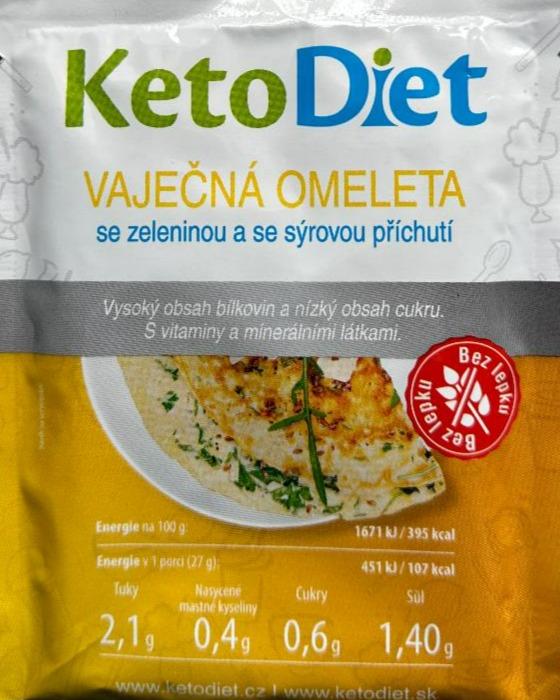 Fotografie - Vaječná omeleta se zeleninou a se sýrovou příchutí KetoDiet