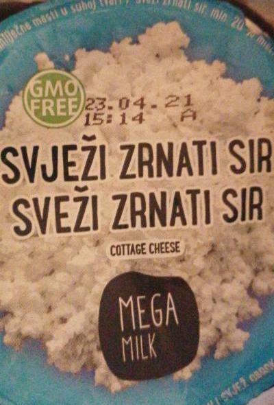 Fotografie - Svježi zrnati sir cottage cheese Mega milk