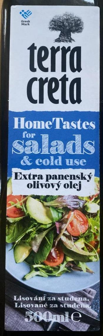 Fotografie - HomeTastes for salads & cold use Extra panenský olivový olej Terra creta
