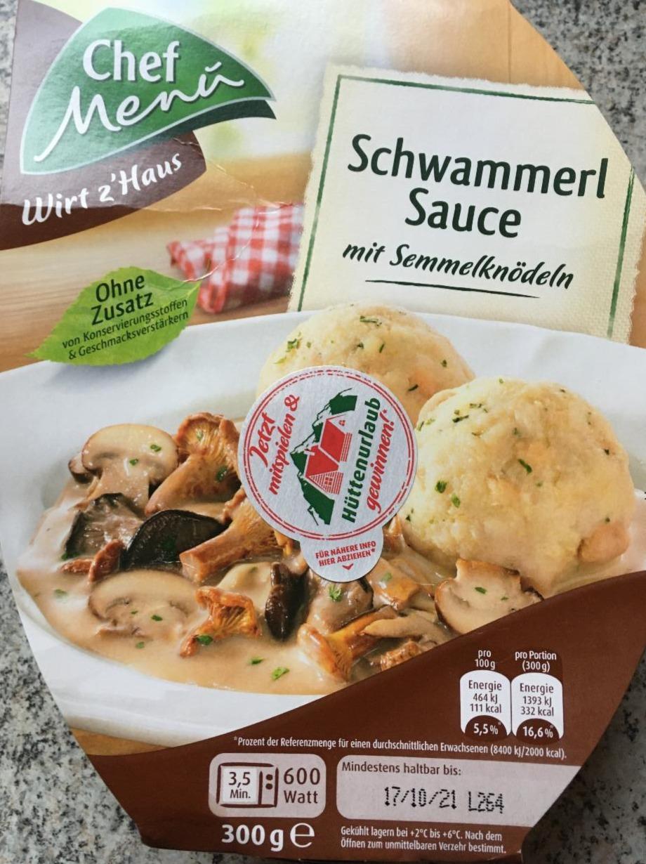Fotografie - Schwammerl Sauce mit Semmelknödel Chef Menü