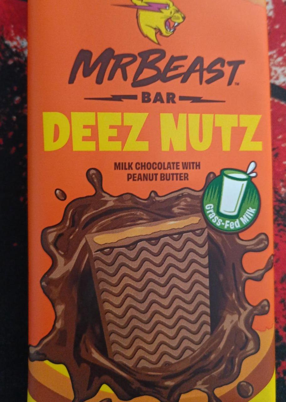 Fotografie - Bar Deez Nuts Milk Chocolate with Peanut Butter MrBeast