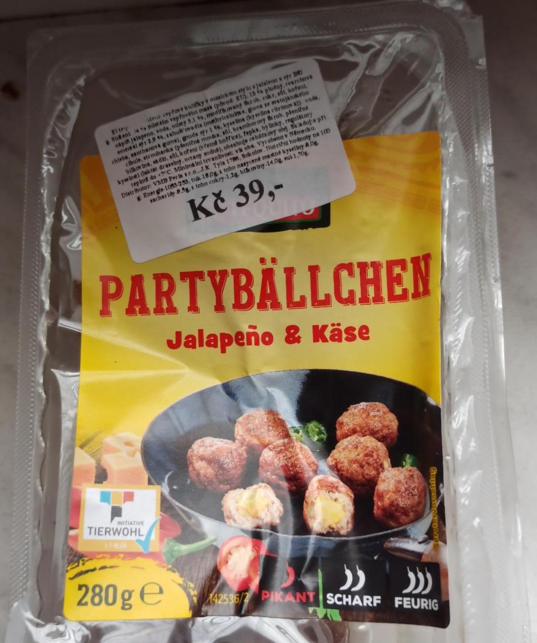 Partybällchen Jalapeño & Käse - kalorie, kJ a nutriční hodnoty