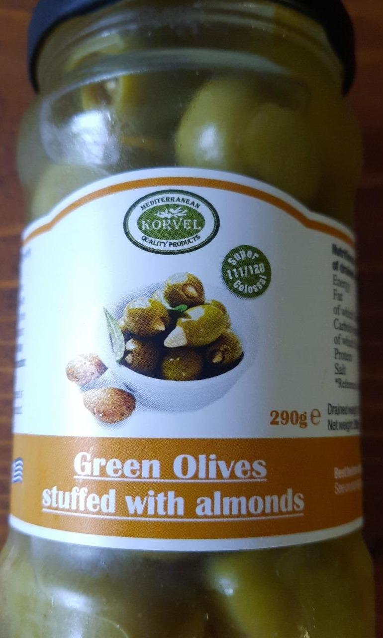 Fotografie - Green Olives stuffed with almonds Korvel