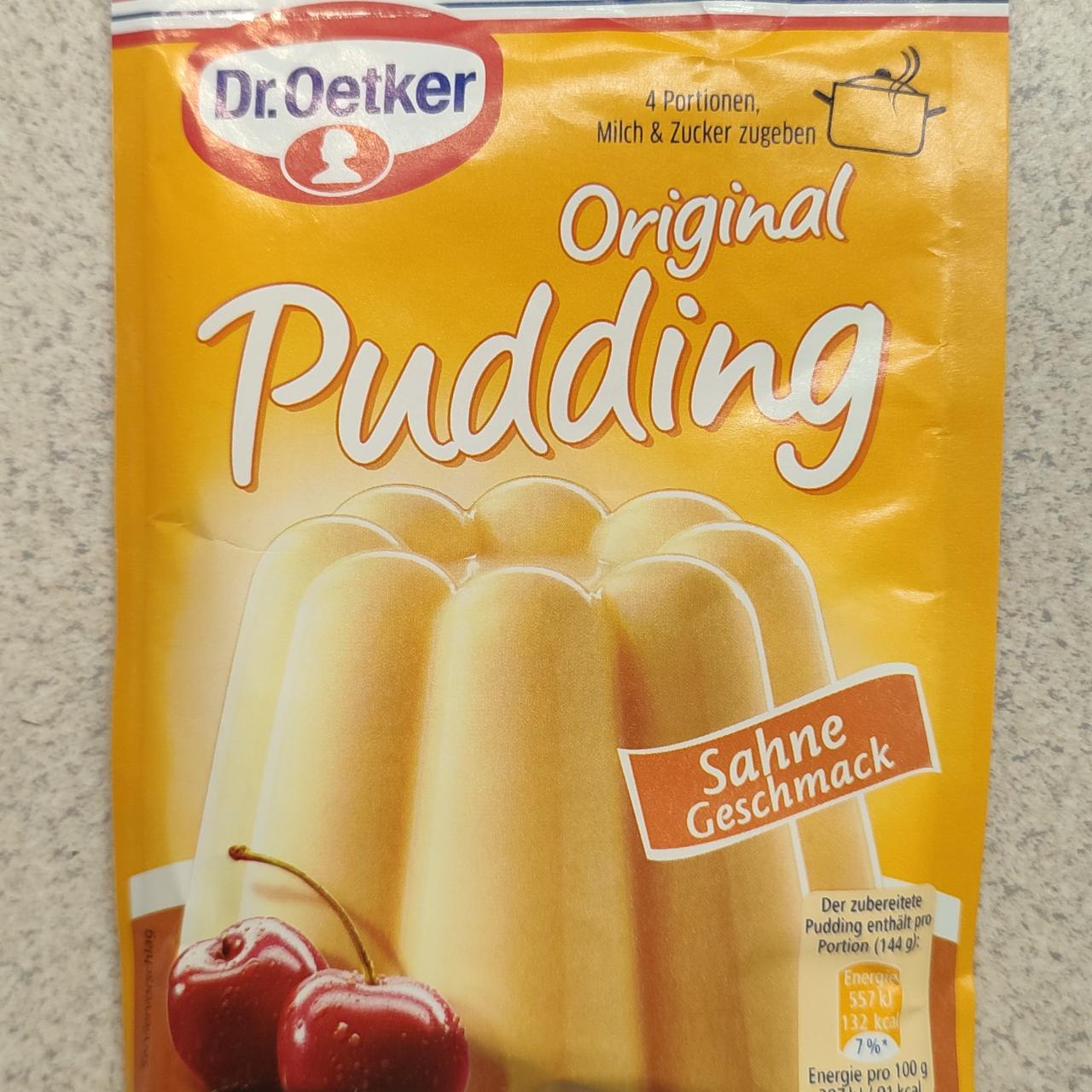 Fotografie - Original Pudding Sahne Geschmack Dr.Oetker