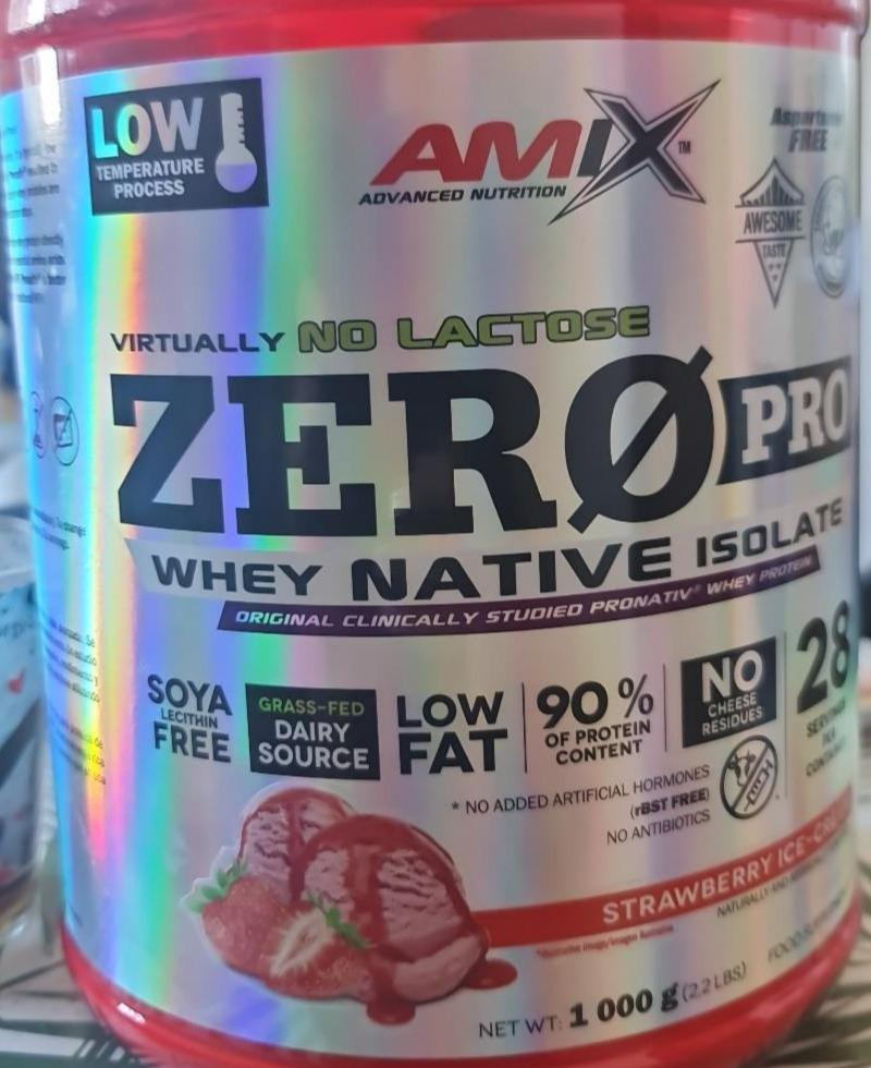 Fotografie - Zero Pro Whey native isolate Strawberry ice cream Amix Nutrition