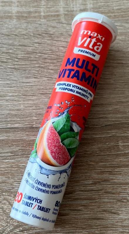 Fotografie - Premium Multivitamin šumivé tablety červený pomeranč MaxiVita