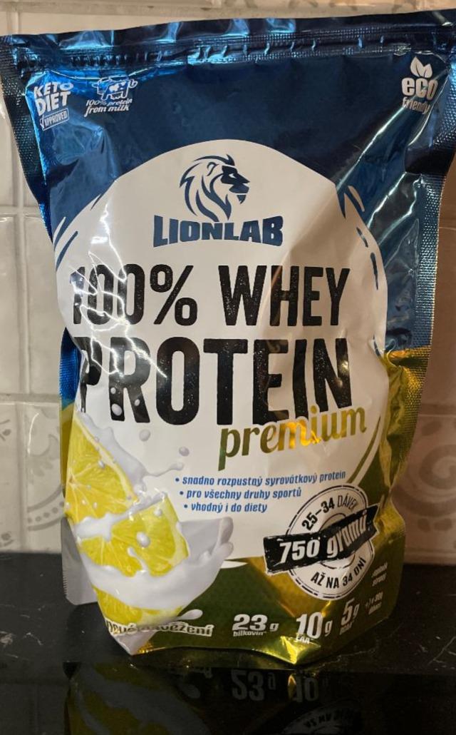 Fotografie - 100% Whey Protein premium citrónové osvěžení Lionlab