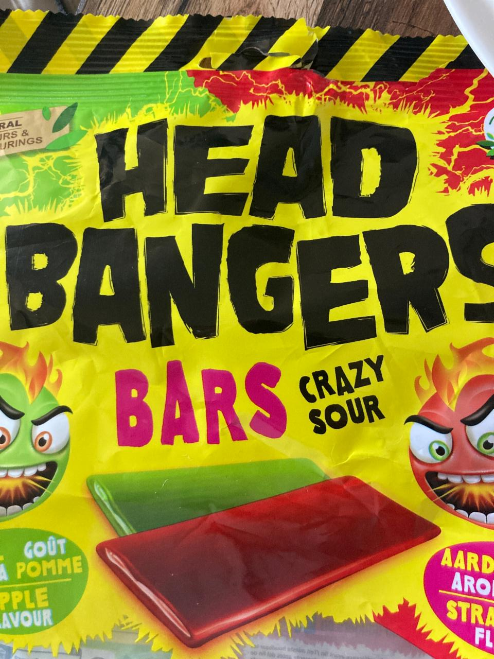 Fotografie - Bars Crazy Sour Apfel & Erdbeere Head Bangers