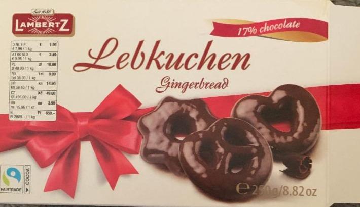 Fotografie - Lebkuchen Gingerbread 17% chocolate LambertZ