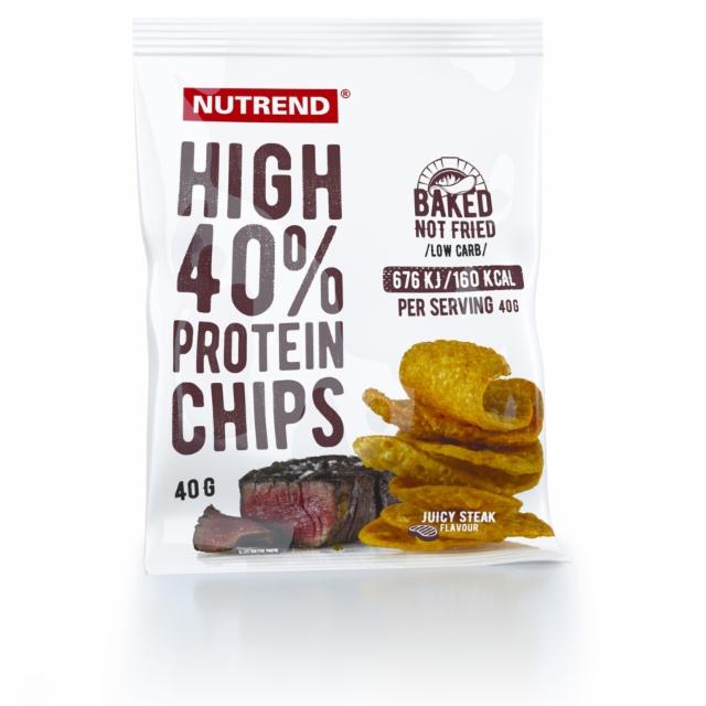 Fotografie - High 40% protein chips juicy steak Nutrend