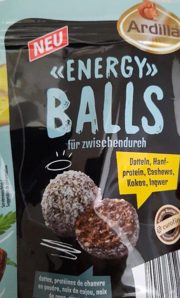 Fotografie - Energy balls datteln, hanf-protein, cashews, kokos, ingwer Ardilla