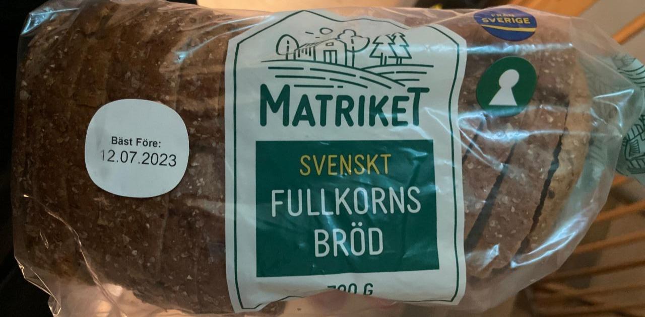 Fotografie - Svenskt fullkorns bröd Matriket