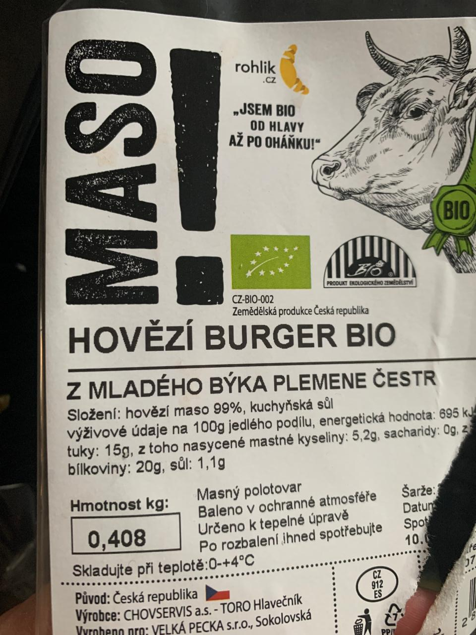 Fotografie - Hovězí Burger bio MASO! Rohlik.cz