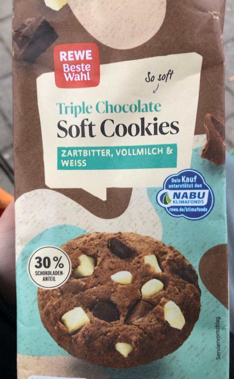 Fotografie - Soft Cookies Triple Chocolate Rewe Beste Wahl