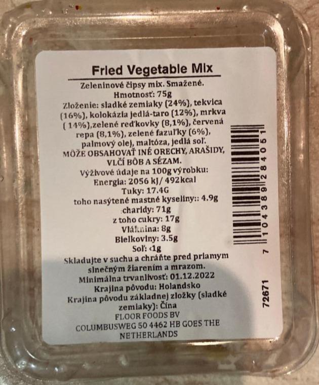 Fotografie - Zeleninové čipsy Fried Vegetable mix Snaqs