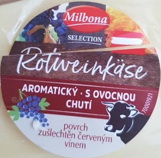 Fotografie - Rotweinkäse aromatický sýr s ovocnou chutí Milbona