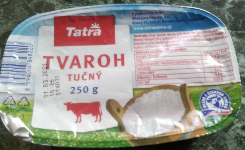 Fotografie - tvaroh tučný Tatra