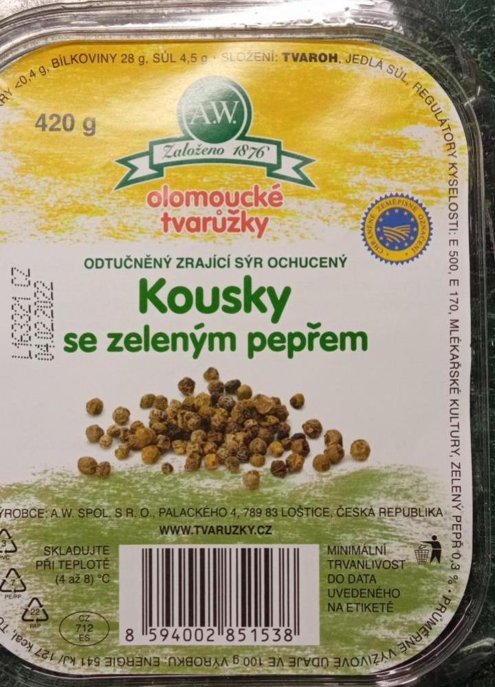 Fotografie - Olomoucké tvarůžky Kousky se zeleným pepřem A.W.