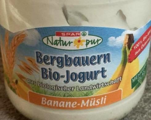 Fotografie - Bergbauern Bio-Jogurt Banane-Müsli Natur Pur Spar