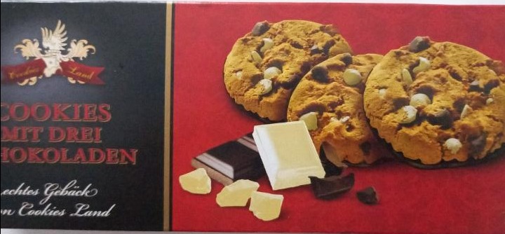 Fotografie - Cookies mit drei Schokoladen Cookiesland