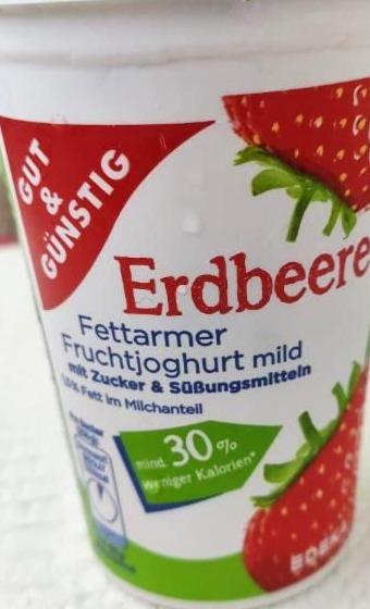 Fotografie - Erdbeere fettarmer fruchtjoghurt mild Gut&Günstig