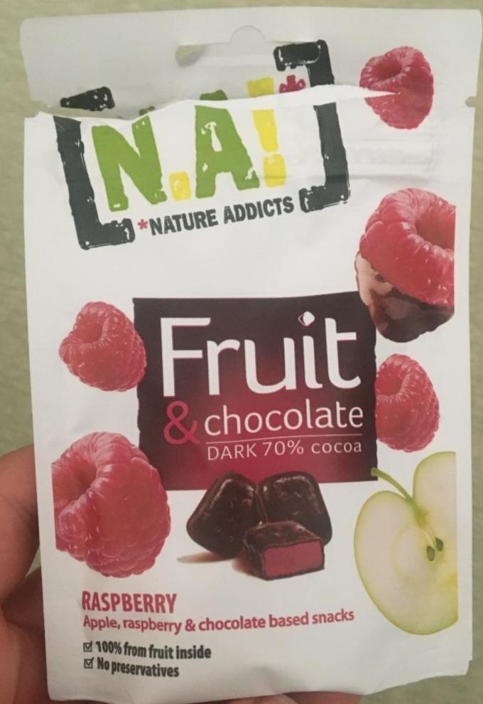 Fotografie - Fruit & Chocolate Naturre Addicts Rasberry dark 70% cocoa N.A!