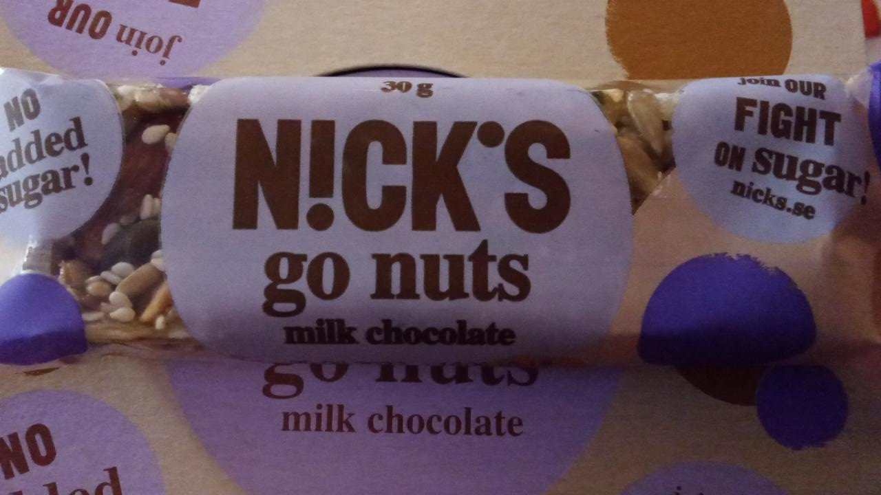 Fotografie - Nick's go nuts Milk chocolade