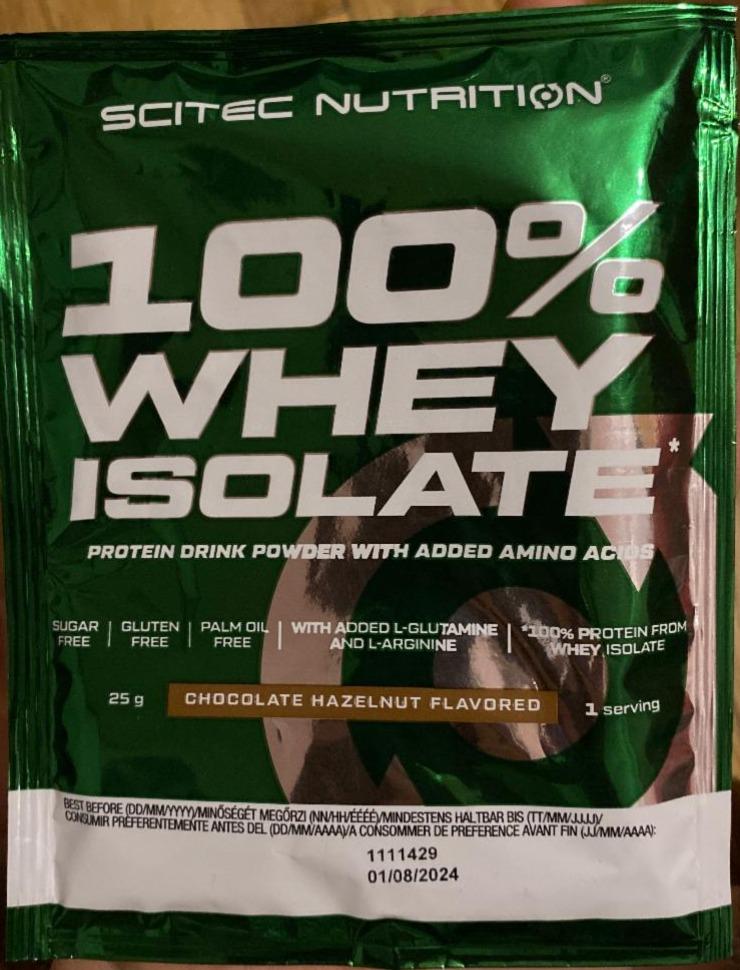 Fotografie - 100% whey isolate Chocolate hazelnut Scitec Nutrition