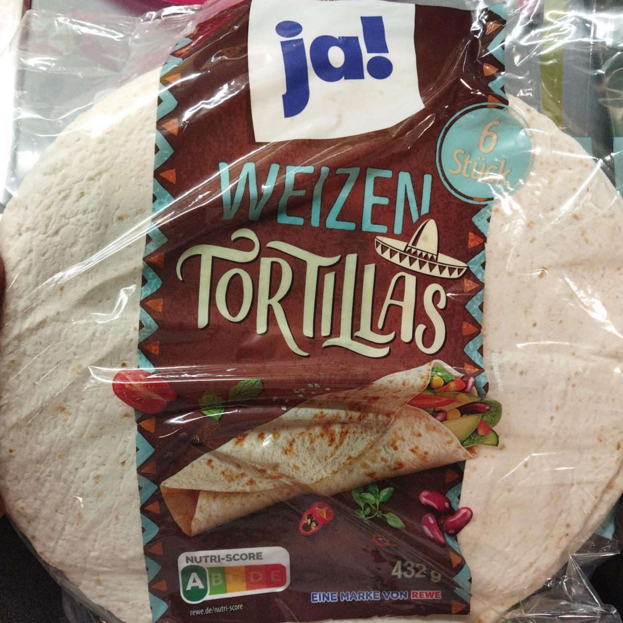 Weizen Tortillas Ja! - kalorie, kJ a nutriční hodnoty | KalorickéTabulky.cz