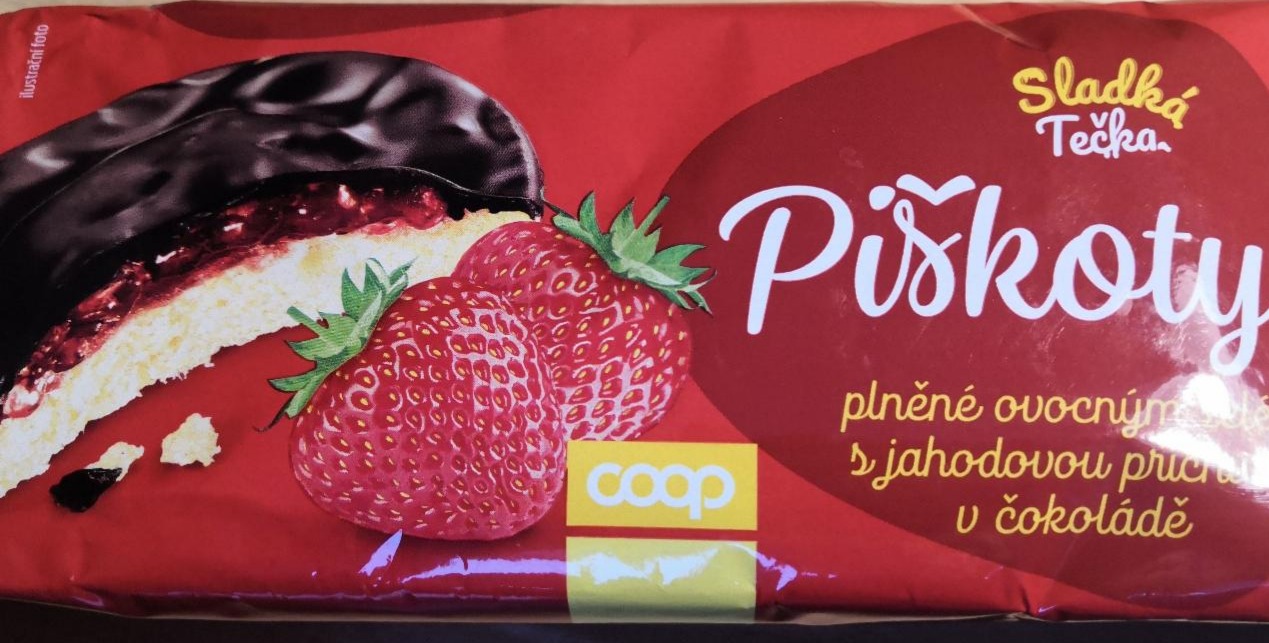Fotografie - Sladká tečka piškoty v čokoládě s jahodovou příchutí Coop