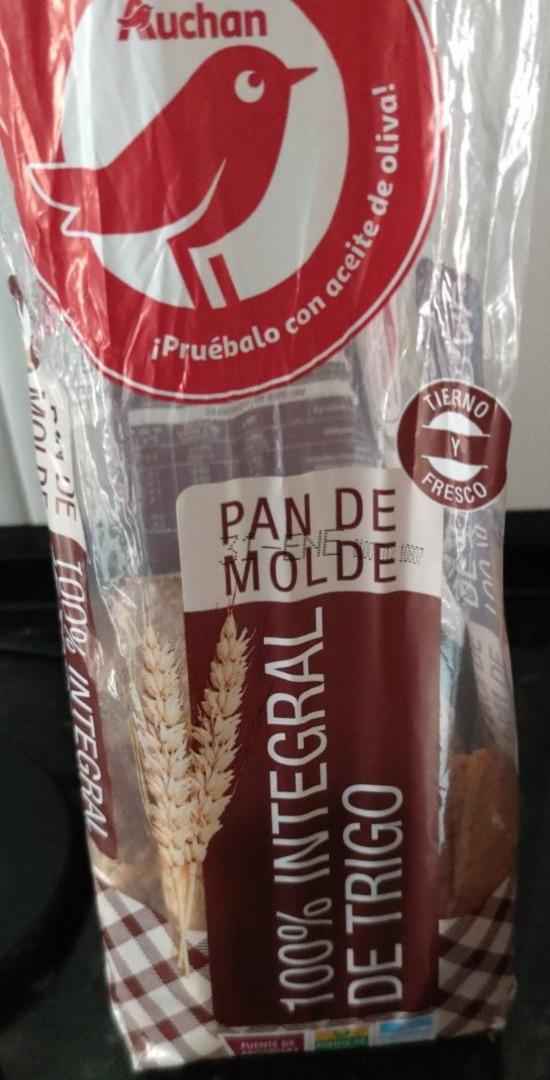 Fotografie - Pan de molde 100% integral de trigo Auchan