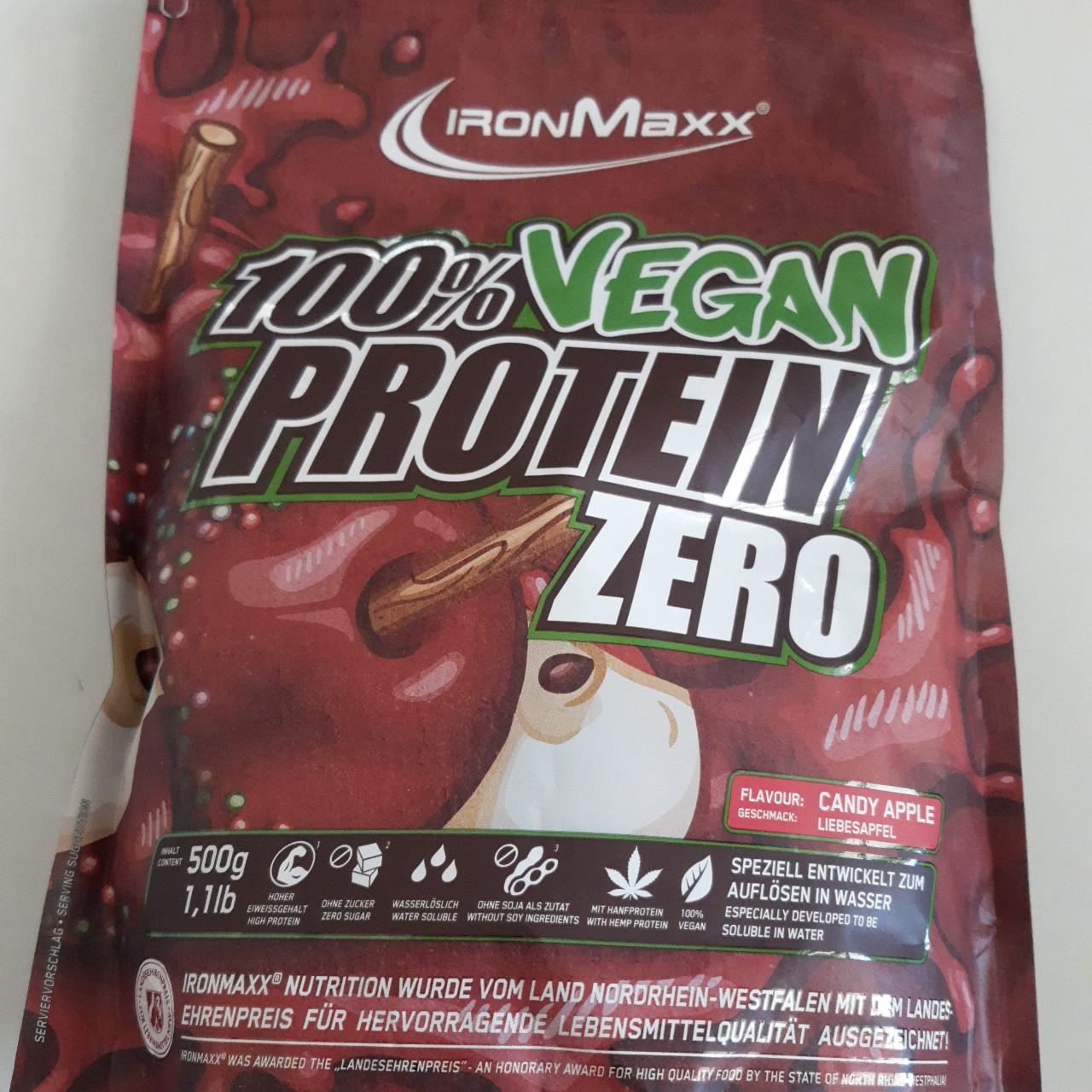 Fotografie - 100% Vegan Protein Zero Candy Apple IronMaxx