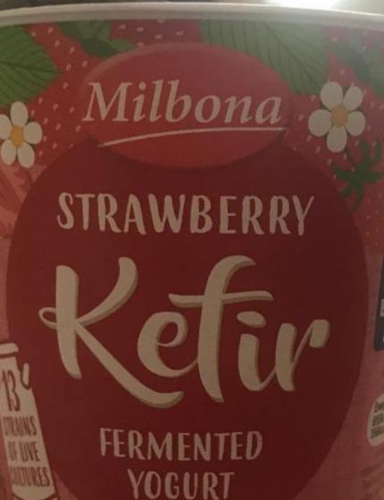 Fotografie - kefir strawberry fermented yogurt Milbona