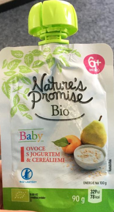 Fotografie - BIO Baby Ovoce s jogurtem a cereáliemi Nature’s promise