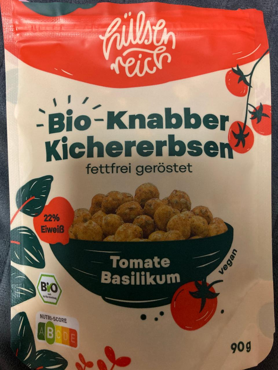 Fotografie - Bio-Knabber Kichererbsen Tomate Basilikum Hülsenreich