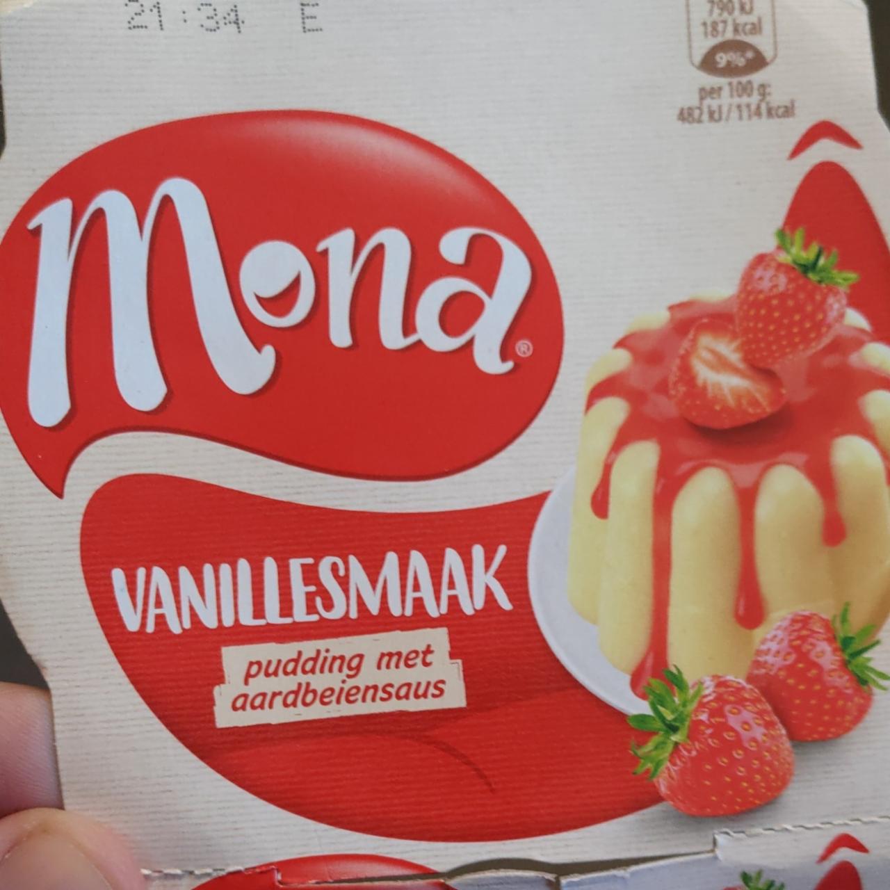 Fotografie - Vanillesmaak pudding et aardbeiensaus Mona
